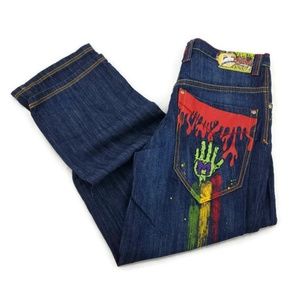 Miskeen Denim Urban Hip Hop Graffiti Paint jeans